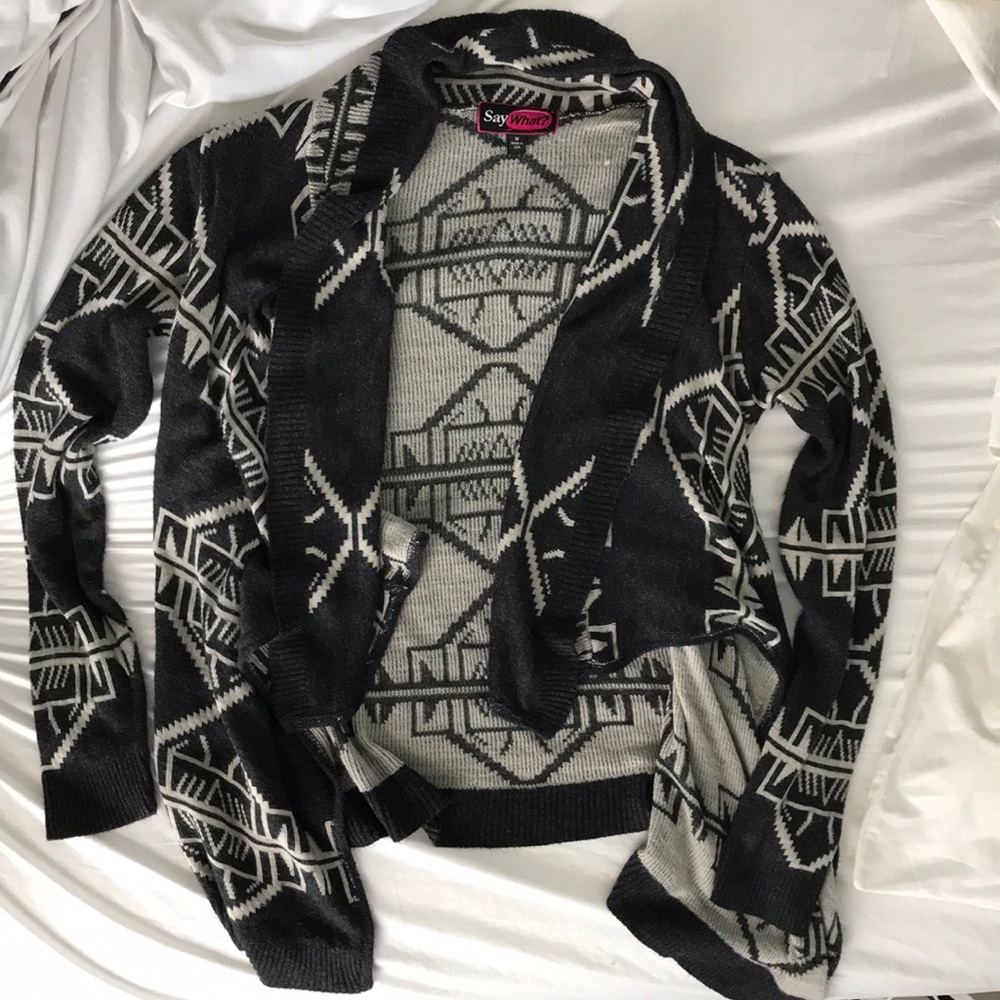 Aztec print cardigan